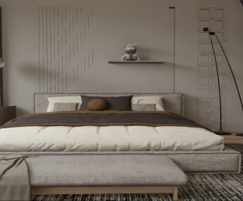 Modern Double Bed-ID:952445038