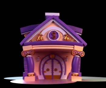 Modern Cartoon House-ID:890261892