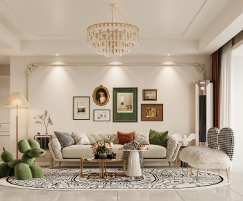 French Style A Living Room-ID:915393111