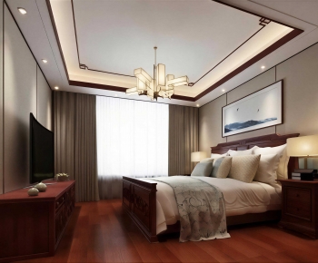 New Chinese Style Bedroom-ID:393425946