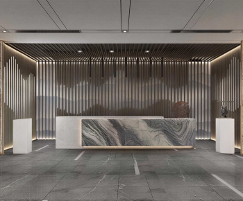 New Chinese Style Office Reception Desk-ID:668059118