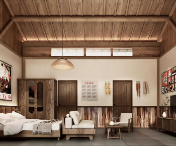 Wabi-sabi Style Bedroom-ID:968570794