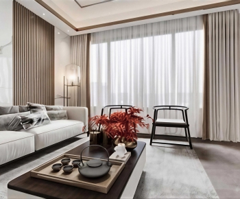 New Chinese Style A Living Room-ID:626015907