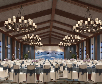 New Chinese Style Banquet Hall-ID:729361064