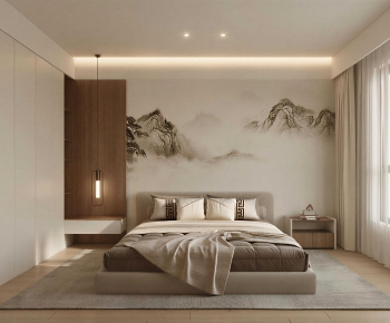 New Chinese Style Bedroom-ID:615348826