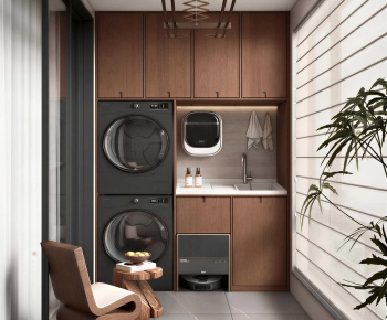 Modern Balcony Laundry Room-ID:615552902