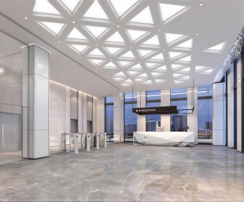 Modern Office Reception Desk-ID:666558987