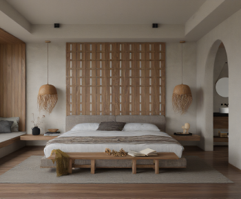 Wabi-sabi Style Bedroom-ID:738392114