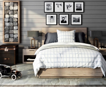 Modern Double Bed-ID:338316922