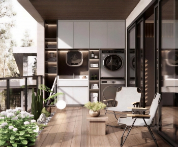 Modern Balcony Laundry Room-ID:315509081