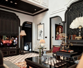 Retro Style A Living Room-ID:545320575