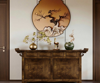New Chinese Style Entrance Cabinet-ID:507772923