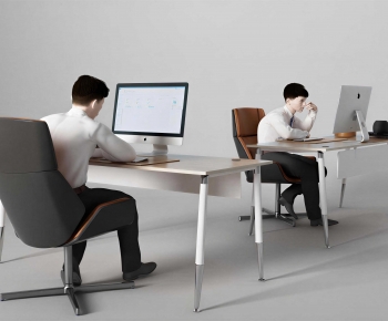 Modern Office Desk And Chair-ID:495384937