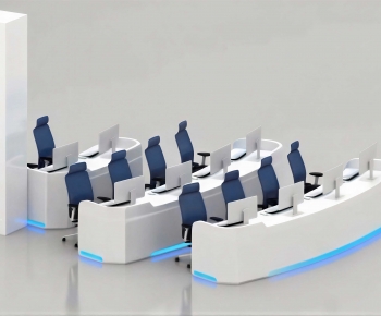 Modern Office Desk And Chair-ID:379671109