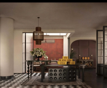 Retro Style Dining Room-ID:756709648
