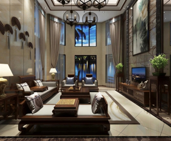 New Chinese Style A Living Room-ID:221560007