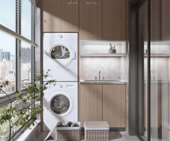 Modern Balcony Laundry Room-ID:244659908