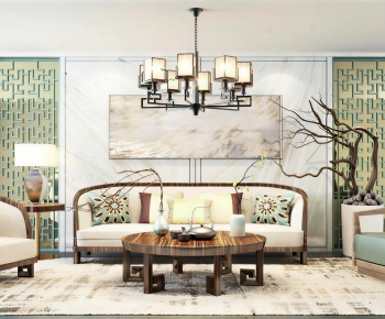 New Chinese Style Sofa Combination-ID:422986982