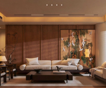 New Chinese Style A Living Room-ID:957968955