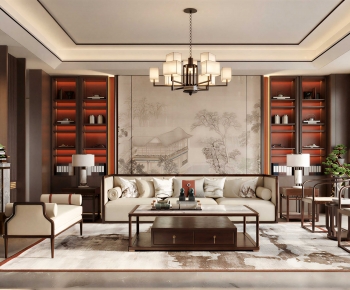 New Chinese Style A Living Room-ID:532382014