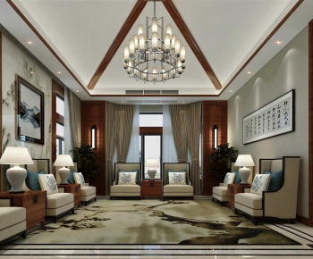 New Chinese Style A Living Room-ID:814021119