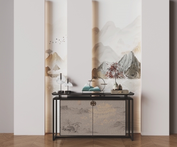 New Chinese Style Entrance Cabinet-ID:375969492