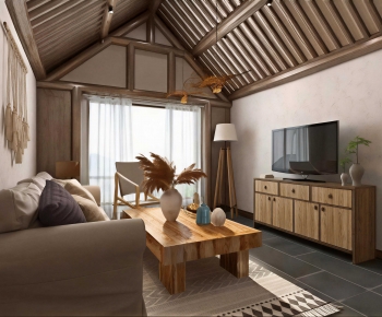 Wabi-sabi Style A Living Room-ID:184769687