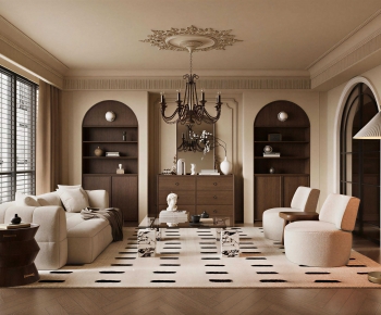 French Style A Living Room-ID:403870115