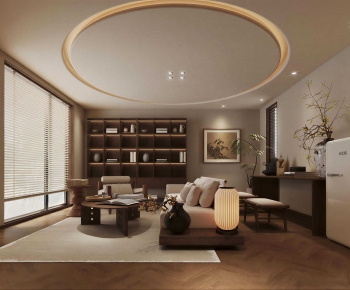New Chinese Style A Living Room-ID:948896887