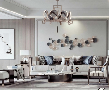 New Chinese Style A Living Room-ID:275263075