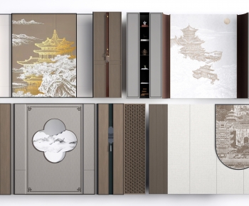 New Chinese Style TV Wall-ID:342705976