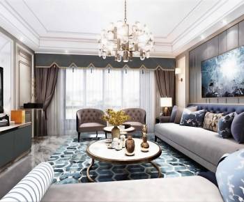 French Style A Living Room-ID:981513028