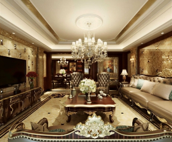 European Style A Living Room-ID:691430092