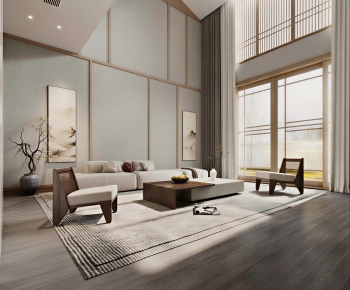 New Chinese Style A Living Room-ID:192768102
