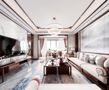 New Chinese Style A Living Room-ID:174150597
