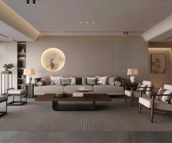 New Chinese Style A Living Room-ID:163448101