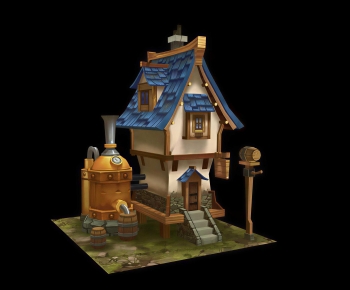 European Style Cartoon House-ID:996648078