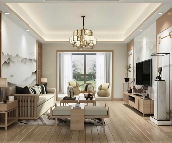 New Chinese Style A Living Room-ID:168790844