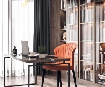Modern Computer Desk And Chair-ID:171094897