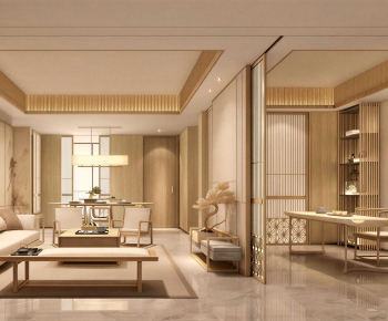 New Chinese Style A Living Room-ID:766755109