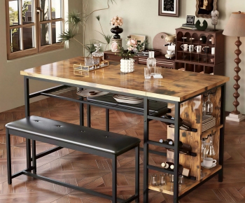 Industrial Style Dining Table And Chairs-ID:235837943