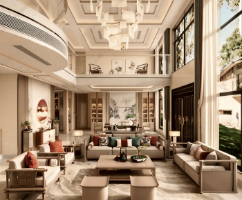 New Chinese Style A Living Room-ID:106909049