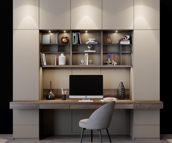 Modern Computer Desk And Chair-ID:411090945