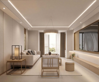New Chinese Style A Living Room-ID:715291026