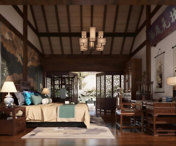 New Chinese Style Bedroom-ID:753835926