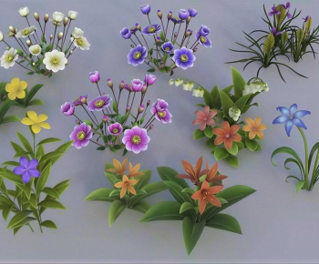 Modern Flowers And Grass-ID:415251979