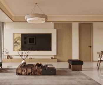 New Chinese Style A Living Room-ID:911067965