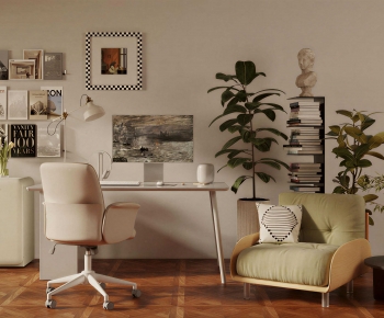 Modern Computer Desk And Chair-ID:234849579
