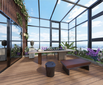 New Chinese Style Glass Sun Room-ID:355103978