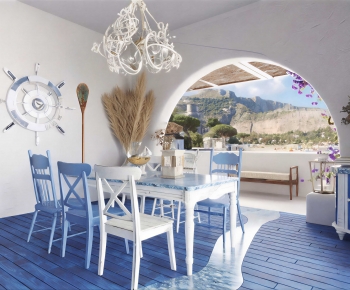 Mediterranean Style Dining Room-ID:196470029
